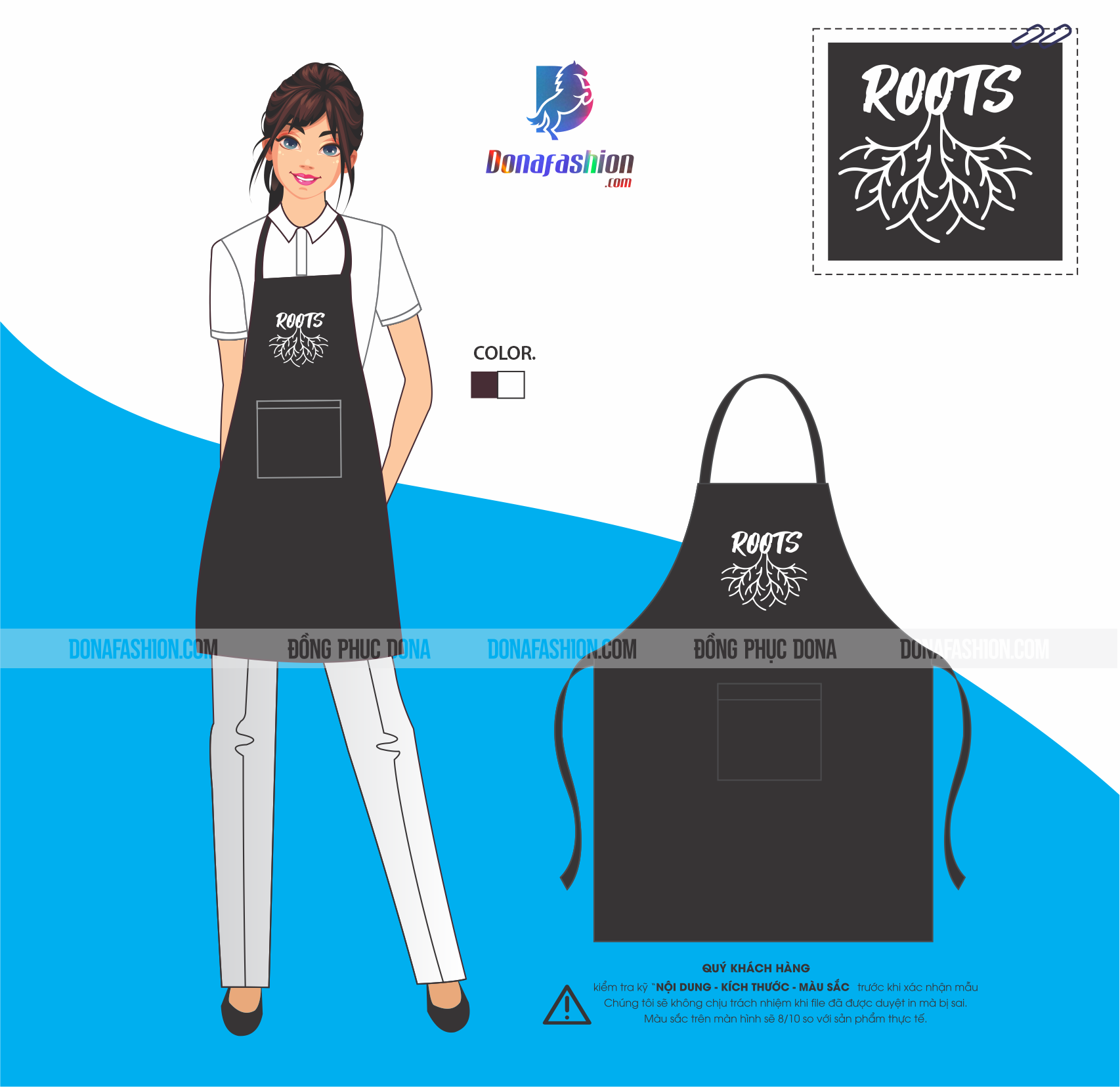 Tạp dề dài Shop ROOTS